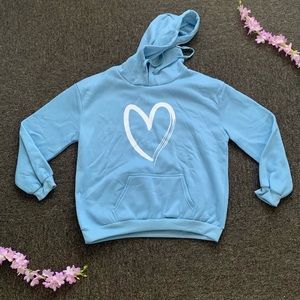 Blue Sweatshirt With Heart Design